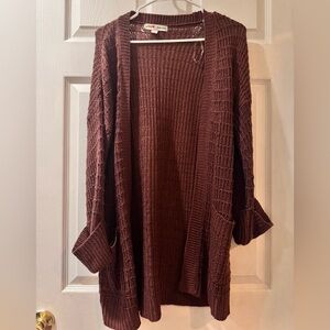 Women's Brown Knit Sweater Cardigan